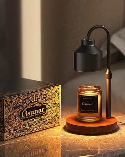 LISUNAR Electric Candle Warmer Lamp Black, Candle Lamp Warmer with Timer, Wax Warmer Lamp for Jar Candles, Adjustable Height Candle Light Warmer with 2 Bulbs thumbnail 7