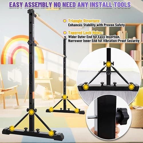 FC FUNCHEER Adjustable Ballet Barre,Portable Dance bar,Fitness Equipment for Dance & Balance Excercise,Super Sturdy for Balance Workout,Weight Limit 250 LBS thumbnail 4