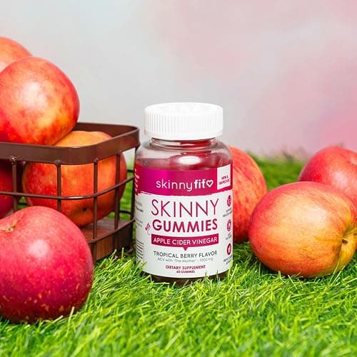 SkinnyFit Skinny Gummies Apple Cider Vinegar Gummies w/ The Mother, Healthy Weight, Immune Support, Vitamin B9, B12, Beetroot, Pomegranate, Vegan-Friendly, 60 Count thumbnail 8
