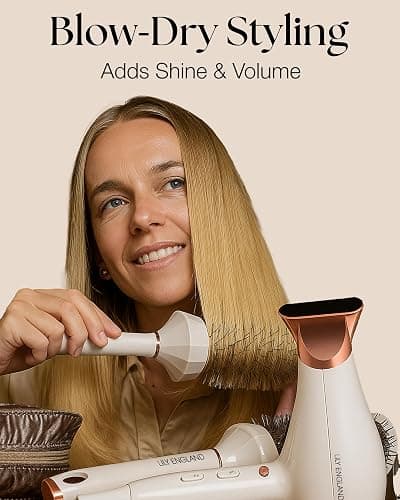 Lily England Round Hair Brush Set, 4 Piece Professional Blow Dry Kit with 3 Round Brushes and Comb for Styling, Beauty Gifts Sets for Women (White) thumbnail 5