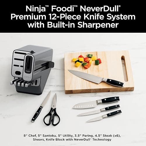 Ninja K32012 Foodi NeverDull Premium Knife System, 12 Piece Knife Block Set with Built-in Sharpener, German Stainless Steel Knives, Black thumbnail 4