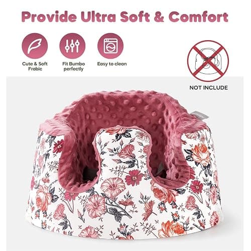 Seat Cover Compatible with Bumbo and Nuby Seat, Booster Seats Accessories, Soft Breathable Cover for Baby Girl Boy, Cover Only thumbnail 3