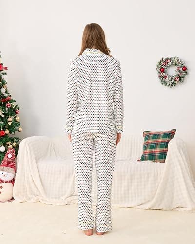 HMPEAIIY Women Y2k Monkey Pajamas Set Button Down Sleepwear Loungewear Pjs for Jammies Party Christmas Thanksgiving Gift thumbnail 7