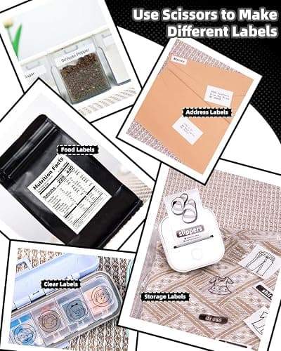 Memoking Sticker Printer - Mini Printer T02 Thermarote Mini Inkless Label Makers Thermal Sticker Maker Machine for Children Students Kid Gift, Compatible with Phone & Tablet, White thumbnail 7