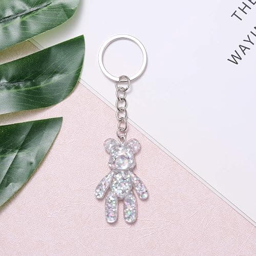 Worry Bear Keychain, Comforting Gift for Him Her, Back to School Mental Health Gift, Anxiety Relief, Positivity Keyring thumbnail 2