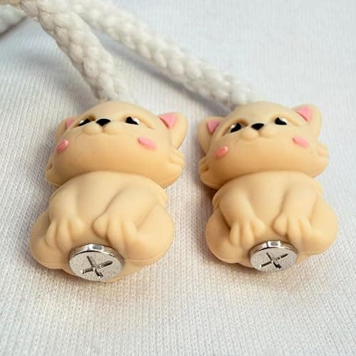 HOODIE CHARMS® Happy Cat Hoodie Charms – for Hoodie Drawstrings, Joggers & Shoelaces – Soft, Washable & Noise-Free – Includes 2 Charms, 2 Metal Claws thumbnail 7