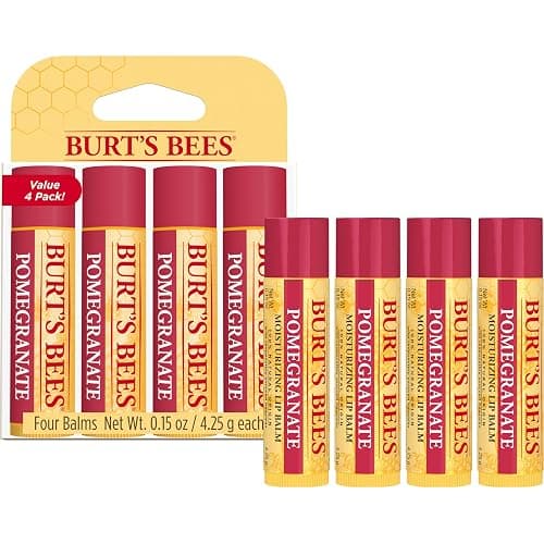 Burt's Bees Lip Balm - Pomegranate, Lip Moisturizer With Responsibly Sourced Beeswax, Tint-Free, Natural Origin Conditioning Treatment, 4 Tubes, 0.15 oz. thumbnail 8