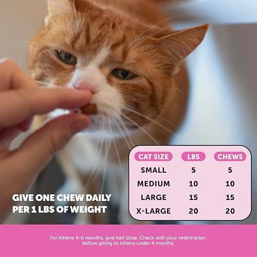 Cat Multivitamin Crunchy & Creamy Chews - Cat Treats for Health + Immune, Joint Support, Skin & Coat, & Digestion - Vitamins with Omega 3s, Lysine & Probiotics (30 Day Supply) thumbnail 7