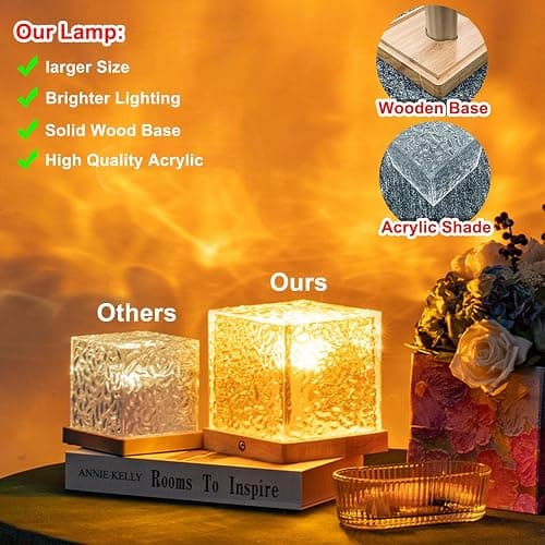 Aurora Ocean Wave Lights Projector No Wiring, Touch Cube Color Changing Light with 16 Colors 4 Modes Dimmable Cordless Mood Lamp for Shower, Northern Light for Bedroom Bathroom, with Remote (Large) thumbnail 2