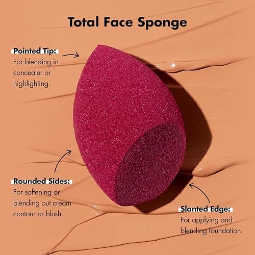 e.l.f. Total Face Sponge Duo, 2 Dual-Ended Vegan Makeup Tools, Flawlessly Applies Liquids & Powders, Travel Size thumbnail 3