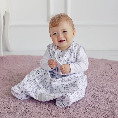 Mama Cheetah Baby Sleep Sack 0.5 TOG, Organic Cotton Baby Wearable Blanket with Two-Way Zipper, Swaddle Transition Baby Sleeping Bag for Newborn Infant Toddler Boy Girl, 0-6 Months thumbnail 2