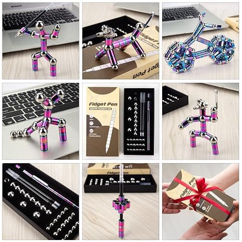 Tigerhu Fidget Pen, Fidget Toys with Ballpoint Pen, Multifunctional Stress Relief Magnetic Cool Pens for Men,Women, Fidgets Magnets Cool Stuff Gifts for 6+ Year Old Boy Girls Kids thumbnail 5