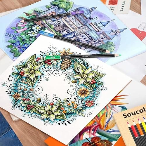 Soucolor 72-Color Colored Pencils for Adult Coloring Books, Soft Core, Back to School Supplies, Smooth Coloring Pencils for Sketching, Drawing, Blending, Shading, Arts & Crafts Supplies Gift thumbnail 8