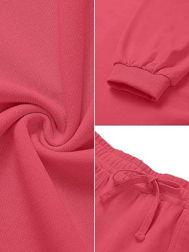 MEROKEETY Women's 2025 Fall Oversized Batwing Sleeve Lounge Sets Casual Top and Shorts 2 Piece Outfits Sweatsuit thumbnail 6