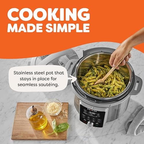 Instant Pot, 6-Quart Whisper Quiet 9-in-1 Electric Pressure Cooker, Slow Rice Steamer, Sauté, Yogurt Maker, Warmer & Sterilizer, Free App with 800+ Recipes, Stainless Steel thumbnail 5