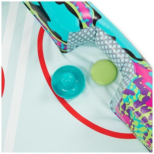 SwimWays Hydro Hockey Inflatable Water Floating Table Hockey Set, Pool Toy for Kids Ages 5+ - Inflatable Hockey - Green (New Version) thumbnail 6