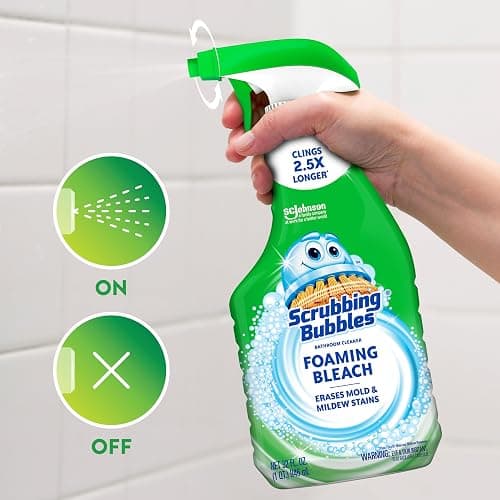 Scrubbing Bubbles Foaming Bleach Bathroom and Shower Cleaner Disinfectant Spray, Helps Erase Mold & Mildew, 32oz thumbnail 2