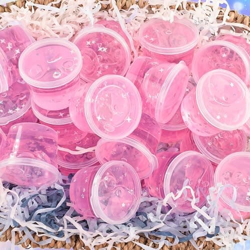 24 Pack Pink Galaxy Slime Party Favors for Girls & Boys, Galaxy Star Slime Cup Bulk, Soft, Wet, Non Sticky, Birthday Gifts, Classroom Rewards for Kids, Goodie Bag Stuffers thumbnail 4