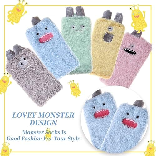DYW Fuzzy Socks for Women Soft Cozy Fluffy Winter Warm Slipper Socks Home Sleeping Animal Socks thumbnail 6