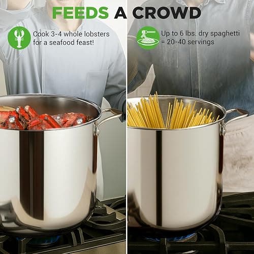 NutriChef 19-Quart Stainless Steel Stockpot – 18/8 Food Grade Heavy-Duty Induction-Compatible Pot with See-Through Lid, Ideal for Stews, Broths, Simmering & Soups, Dishwasher Safe – NCSP20 thumbnail 5