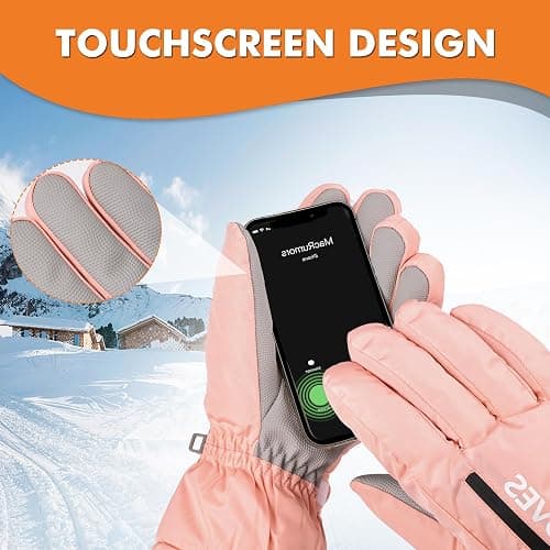 Gilotop Women Ski Gloves Winter Waterproof Touchscreen Hand Warming Sports Gloves thumbnail 4