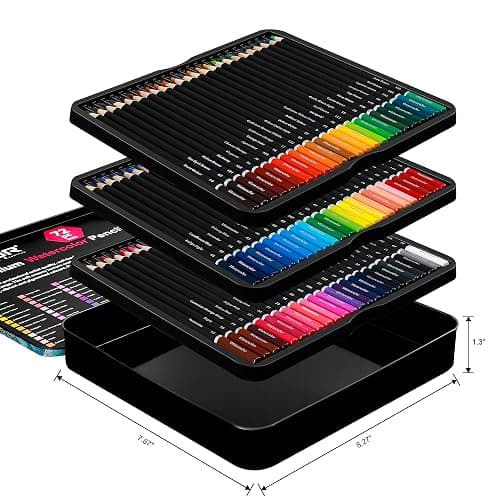KALOUR 72 Watercolour Pencils for Adults - Water Soluble Professional Hexagonal Pencil - Ideal for Artists Coloring Blending and Layering thumbnail 3