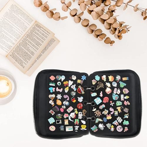 Enamel Pin Display Pages Pin Carrying Case, Pins Collection Storage Organizer Case, Travel Brooch Pin Display Bag (Pins Not Included) thumbnail 7