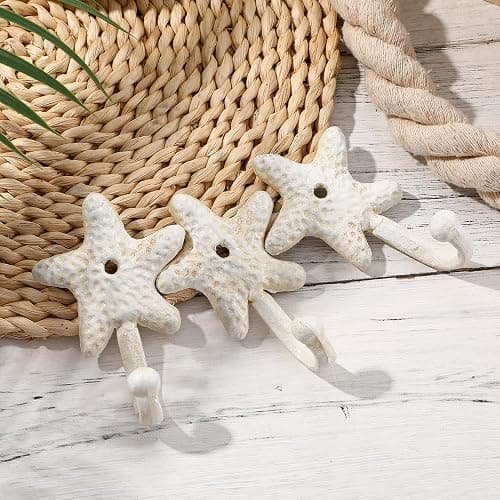 BESTYASH Star Fish Hook Set of 3 Decorative Wall Hooks Coastal Nautical Design for Hanging Keys Towels and More 4 33 X 2 76 X 1 57 Inch thumbnail 7