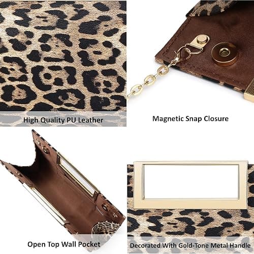 DETARA Clutch Purse for Women Fashion PU Leather Evening Bag Elegant Purse for Wedding Party Formal Daily Cocktail thumbnail 6