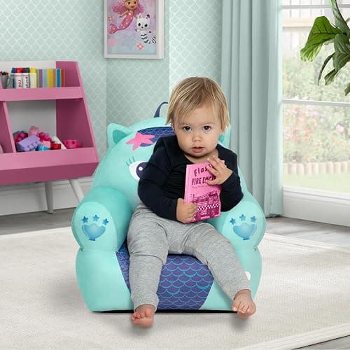 Delta Children - Gabby's Dollhouse Cozee Buddy Kids Chair, Blue thumbnail 2