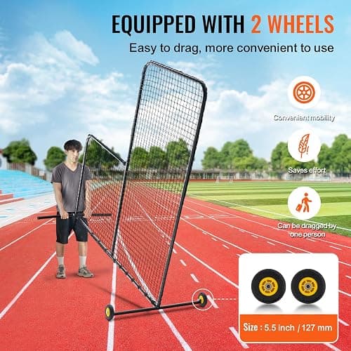 VEVOR Batting Screen - Baseball & Softball Protector with Carry Bag & Ground Stakes, Pitching Net for Pitchers Protection thumbnail 5