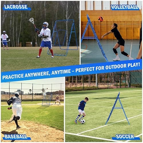 Volleyball Lacrosse Rebound Net Pro, WINTHAI Lacrosse Rebounder for Backyard, 7x4FT/6x4FT/4x4FT Bounce Back Net with Target Strike Zone, Easy Quick Setup, Volleyball Baseball Softball Soccer Training thumbnail 5
