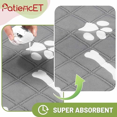 PatiencET Washable Pee Pads for Dogs, 18" x 24" 4 Pack, Reusable Puppy Training Pads with Super Absorbent Core & Non-Slip Waterproof Bottom, Value Set for Small Dogs thumbnail 5