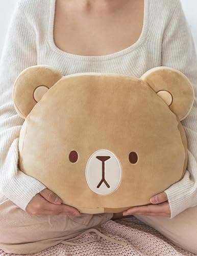 Milkmochabear Official Mocha Head Cushion Authentic Merchandise 15" inch Super Soft Plush Decorative Throw Pillow Brown Bear Character Cute Adorable Home Bedroom Office Decor Polyester Spandex thumbnail 2