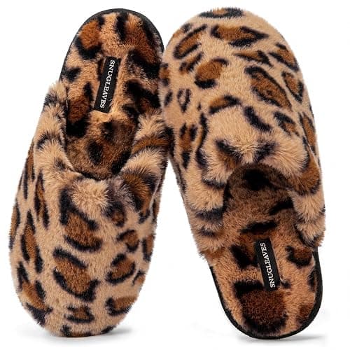 Snug Leaves Women's Fuzzy Scuff Slippers Memory Foam Non-slip House Shoes | Plush Faux Fur, Effortless Slip-on, Pillow Soft Cushion, Anti-slip TPR Sole, Diverse Shades, Machine‑washable - Image 1