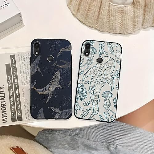 Zrutru 2 Pack Aesthetic Summer Phone Case for Gabb Phone 4 6.1",Cartoon Cute Whale Shark Ocean Coral Reefs Jellyfish Pattern Cases for Girls Women,Soft Silicone TPU Protective Cover thumbnail 4