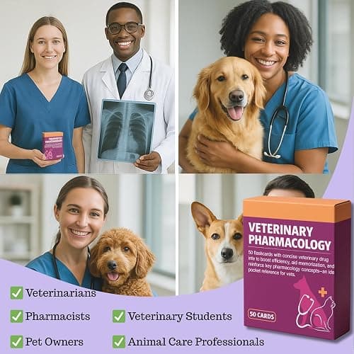 Vet Tech Study Materials - Top 50 Flashcards for Dogs, Cats & Horses - Essential Vet School Supplies & Gifts for Veterinary Students thumbnail 3