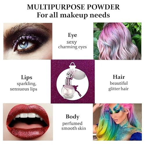 Gold Highlighter Spray, Loose Shimmer Powder High Gloss Makeup Mist for Body, Face, Hair, Long Lasting Glitter Hairspray for Festive Party, Stage Shows, Nightclubs, Bar thumbnail 3