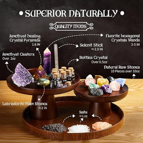 SHYSHINY Huge Witchcraft Kit, 200Pack Witchcraft Supplies for Witch Spells, Wiccan Supplies and Tools with Wooden Box Witch Starter Kit for Beginners thumbnail 5