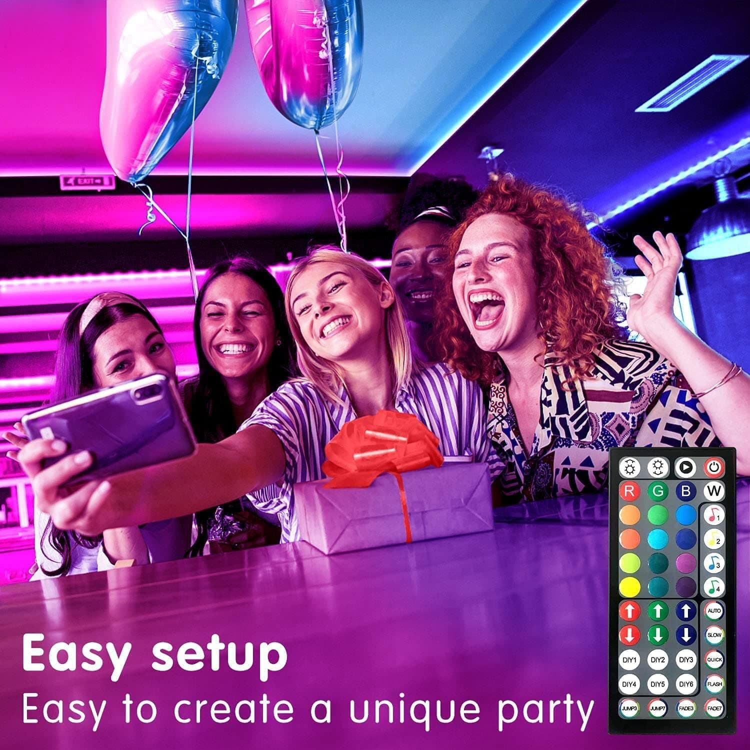 Bluetooth LED Strip Lights 15m, Tenmiro 50ft RGB LED Lights with Remote&App Control, Flexible DIY Multi-Colour Music Sync Timing for Kitchen, Bedroom,Party,PC Decoration - 15M thumbnail 2