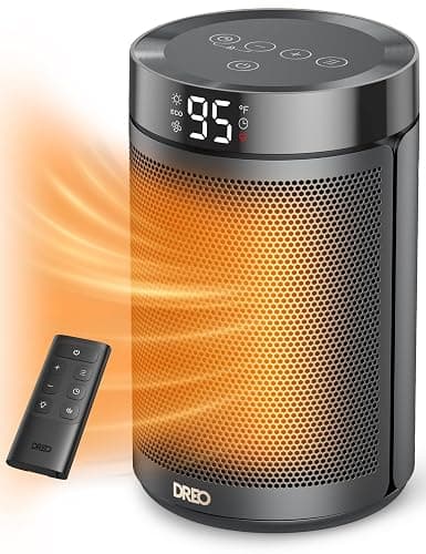 Dreo Space Heater, Portable Electric Heaters for Indoor Use with Thermostat, Digital Display, 1-12H Timer, Eco Mode and Fan Mode, 1500W PTC Ceramic Fast Safety Heat for Office Bedroom Home, Black - Image 1