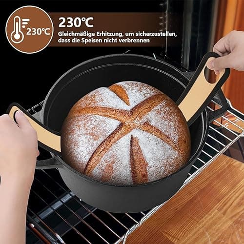 Silikon Backmatte für Dutch Oven,backmatte brot,Antihaft 2 PCS, leicht zu reinigen, wiederverwendbare Silikon Backmatte mit langen Griffen,Teigmatte mit Teigschneider thumbnail 6