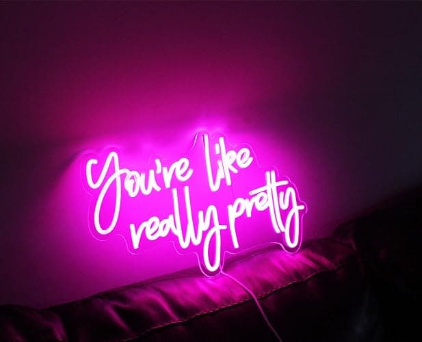DAKABUKA You Are Like Really Pretty Neon Sign Pink Room Decor LED Neon Signs Wall Decor For Bedroom Bachelorette Party Teen Girls Room With Dimmable Switch USB Power(16.9 * 10.6inches) thumbnail 4