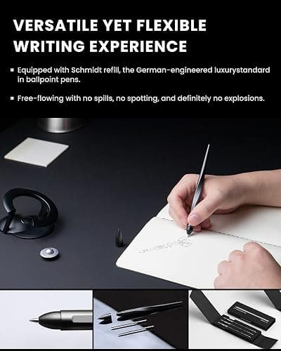novium Hoverpen Interstellar - Space Black, Ballpoint Pen, Unique Conversational Starter, Premium Futuristic Design, Precision Flow Ink, Schmidt Ballpoint Cartridges thumbnail 7