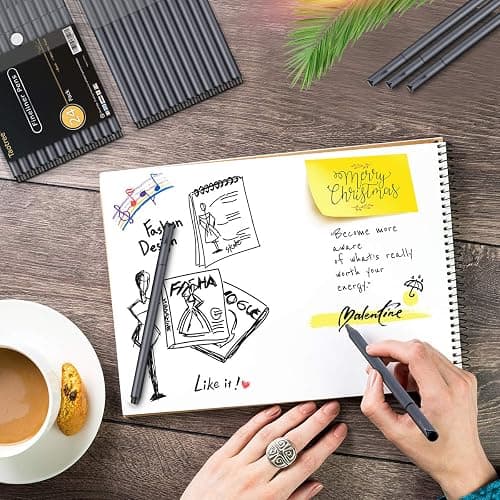 Taotree Journal Planner Pens, 24 Black Fine Point Pens, Ideal for Art, Crafts, Scrapbooks, School, Office, and More | Journaling Planner Adult Coloring Books, Fine Point Markers, Office Supplies Teacher Art Bullet Note Taking Scrapbooking thumbnail 2
