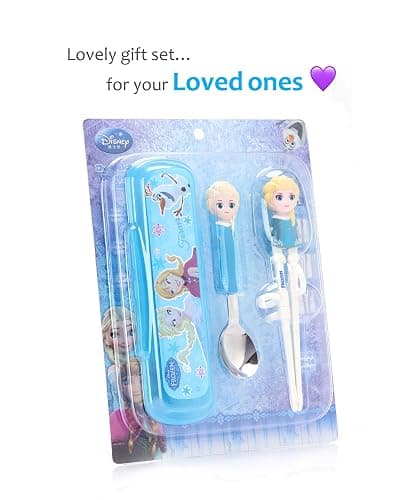 Frozen Queen Elsa Kids Children Spoon Training Chopsticks Flatware Utensil Cutlery Dinnerware Tableware Set with Case, 3 pieces thumbnail 9