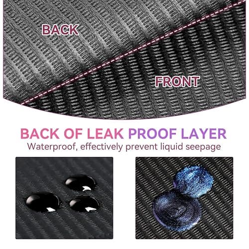 Makartt Disposable Nail Mats: 20 Pcs Foldable 3 Ply Waterproof Nail Art Table Mats, 13 x 18 in Absorbent Manicure Desk Pads for Salon Manicure Tattoo, Black thumbnail 3