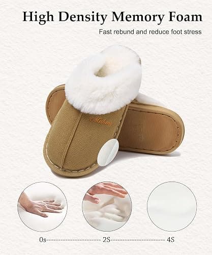 Coswind Hausschuhe Damen Herren Winter Warme Synthetik Lammfell Kunstfell Plüsch Flauschige Fell Weiche Rutschfeste Pantoletten Indoor Outdoor thumbnail 5