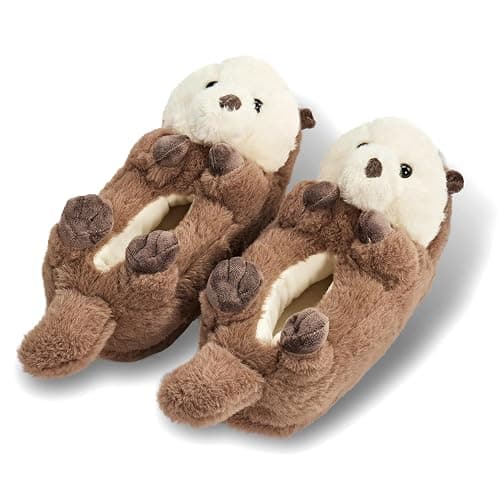 ooohyeah Funny Animal Hug Plush Slippers for Women, Novelty Cute Cozy Warm Slippers with Non-Slip Grips - Image 1