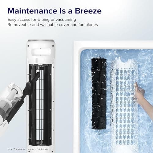 LEVOIT Tower Fan for Bedroom, 90° Oscillating Standing Fan with 28dB Quiet for Sleep, 25ft/s Velocity, 12H Timer, 5 Speeds 4 Modes, Remoter, Bladeless Room Fan for Home, Office, Indoor, 36 inch, White thumbnail 5